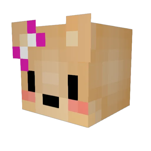 Hashtagito Minecraft avatar head, 3D render