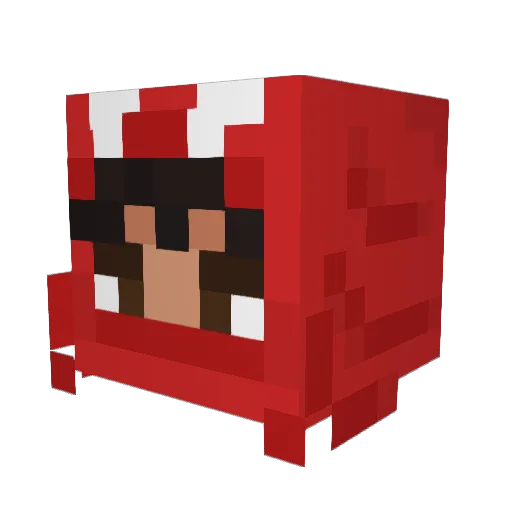 Hashtaq Minecraft avatar head, 3D render