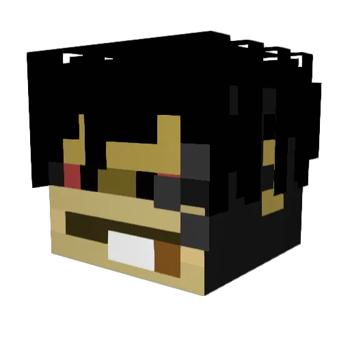 Hashuu_ Minecraft avatar head, 3D render
