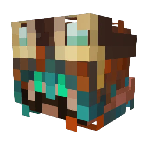 Hashyphen Minecraft avatar head, 3D render