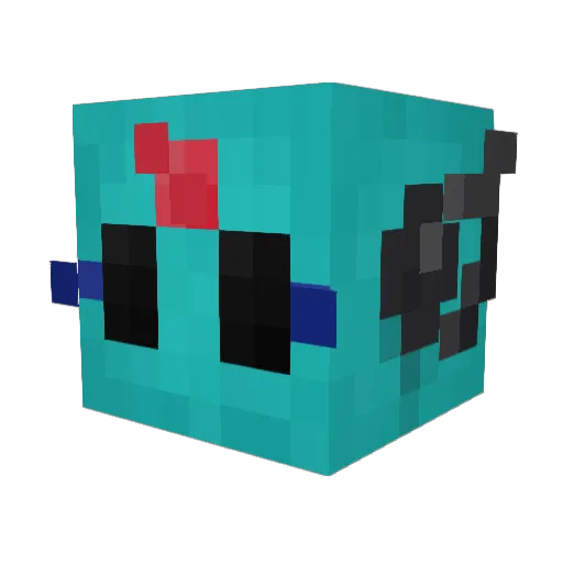 Haskou Minecraft avatar head, 3D render
