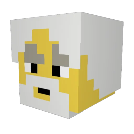 Hasphen Minecraft avatar head, 3D render