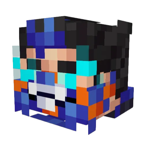 Hass_San Minecraft avatar head, 3D render