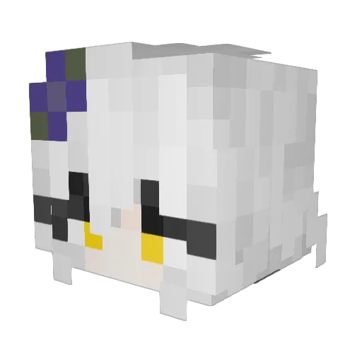 Hastru Minecraft avatar head, 3D render