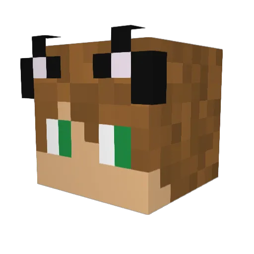 Hasturss Minecraft avatar head, 3D render