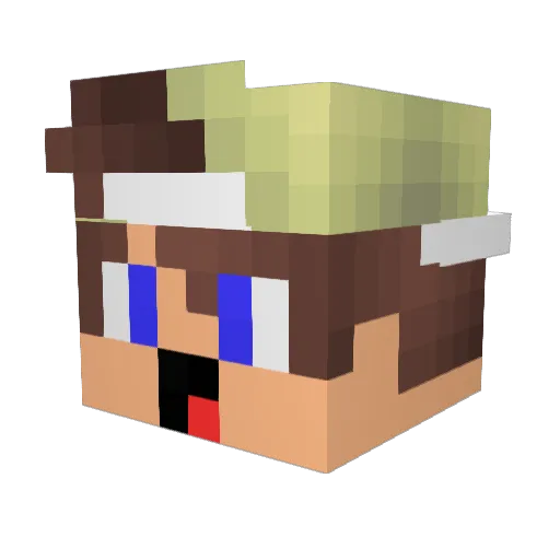 Hasu_ Minecraft avatar head, 3D render