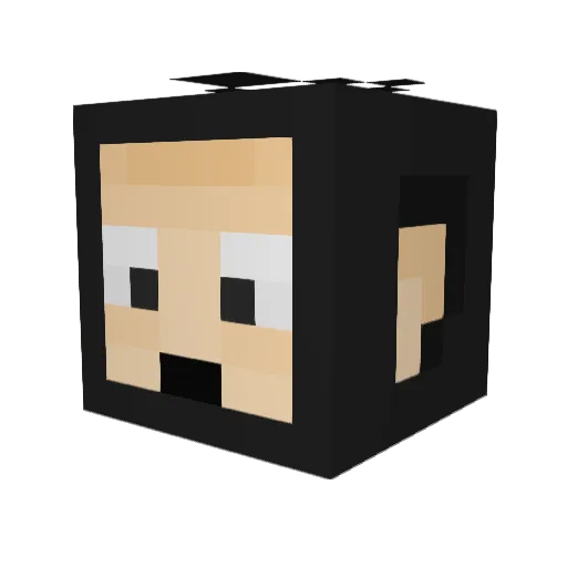 Hatac Minecraft avatar head, 3D render
