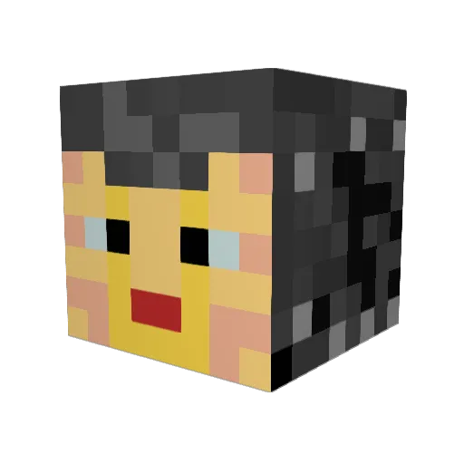 Hatachan Minecraft avatar head, 3D render