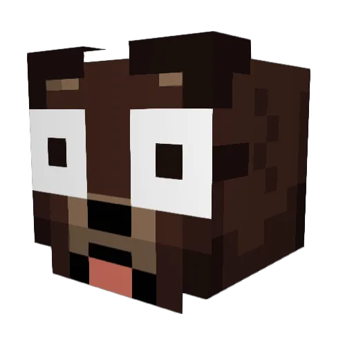 Hatacu Minecraft avatar head, 3D render
