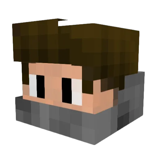 Hatashi Minecraft avatar head, 3D render