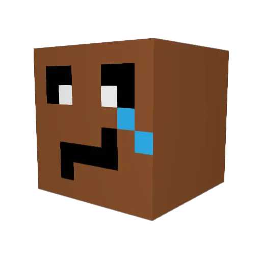 HatchMud Minecraft avatar head, 3D render