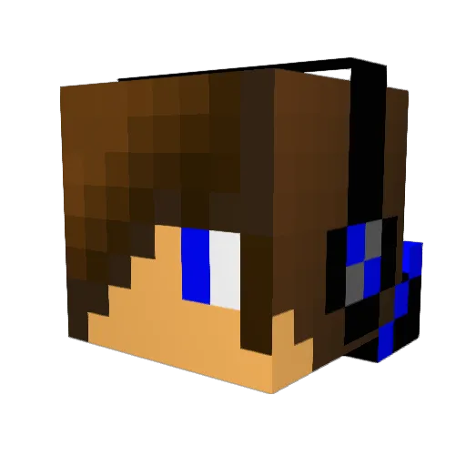 Hatcorcraft Minecraft avatar head, 3D render