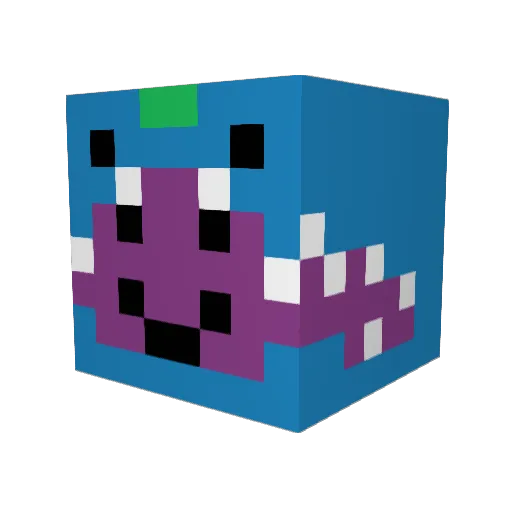 Hatefaca Minecraft avatar head, 3D render