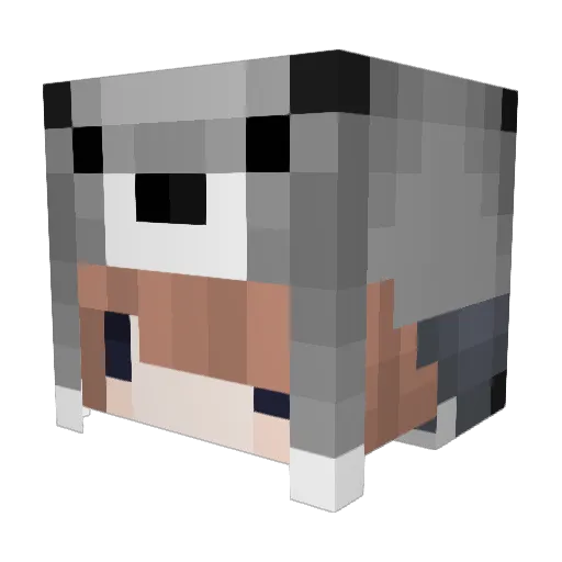 HateuLoveu Minecraft avatar head, 3D render