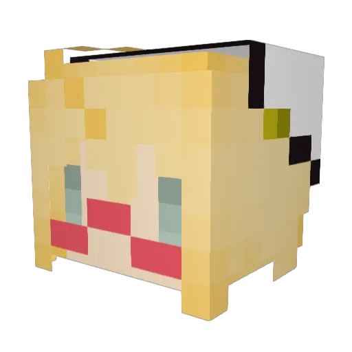 Hatibun Minecraft avatar head, 3D render