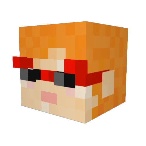 Hatilexer Minecraft avatar head, 3D render