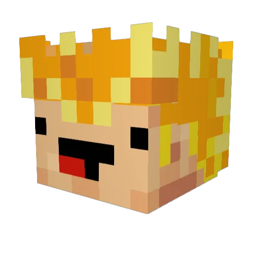 HatlessSkate Minecraft avatar head, 3D render