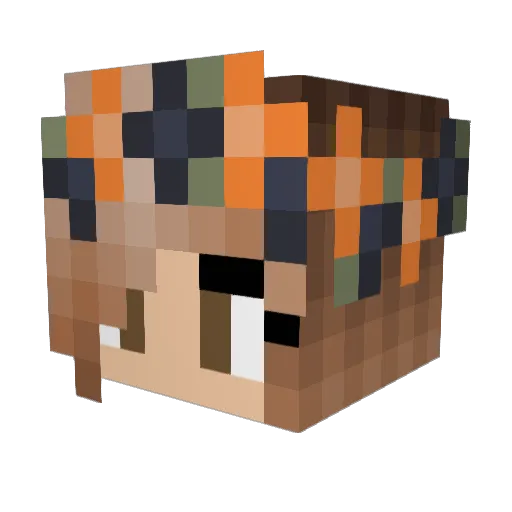Hatomi Minecraft avatar head, 3D render