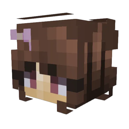 Hatona Minecraft avatar head, 3D render