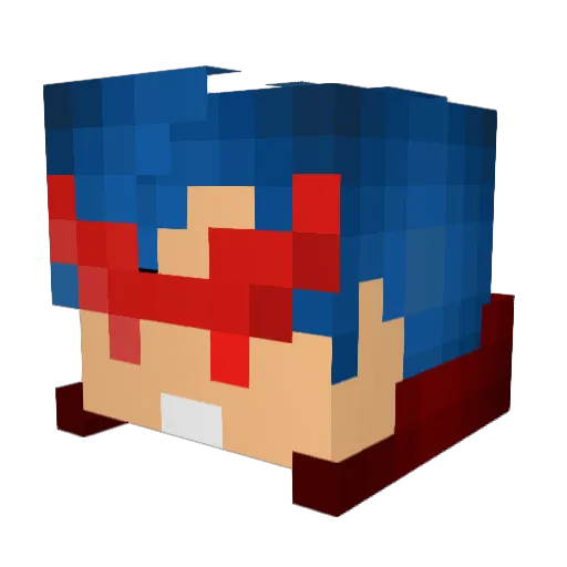 Hatsu214 Minecraft avatar head, 3D render
