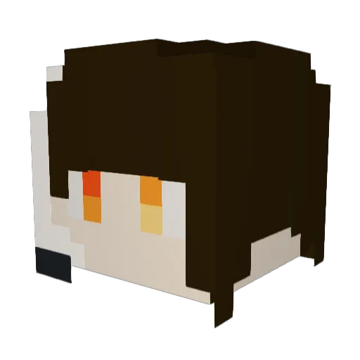 Hatsu_Nyan Minecraft avatar head, 3D render
