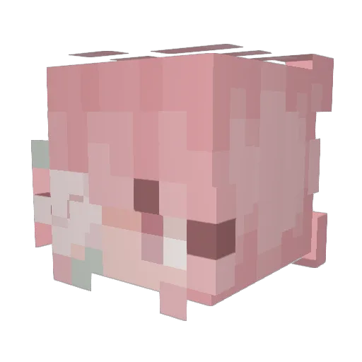 HatsuneMeeku Minecraft avatar head, 3D render
