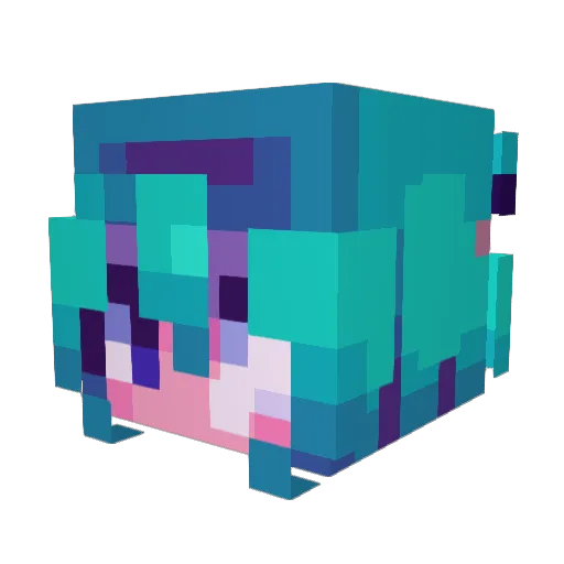 HatsuneMiku_MC Minecraft avatar head, 3D render