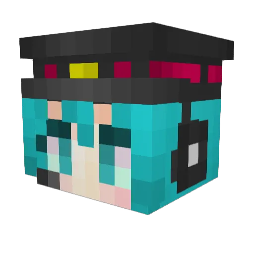 Hatsune_Nico Minecraft avatar head, 3D render