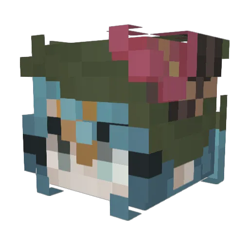 HatsuneeeeMiku Minecraft avatar head, 3D render