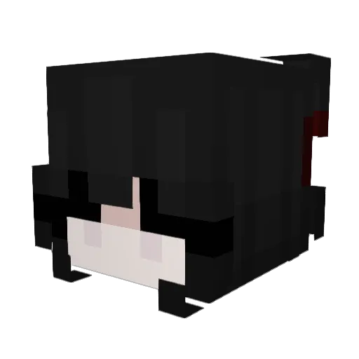 Hatsuzaki Minecraft avatar head, 3D render