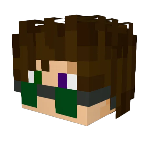 HatterQ Minecraft avatar head, 3D render