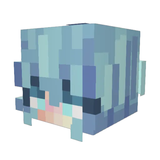 HattiWolf Minecraft avatar head, 3D render