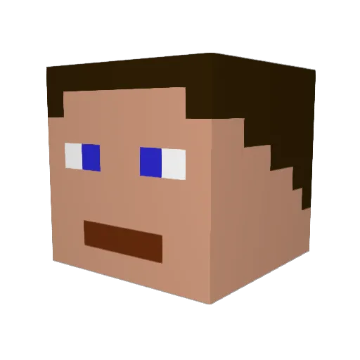 Hattorei Minecraft avatar head, 3D render