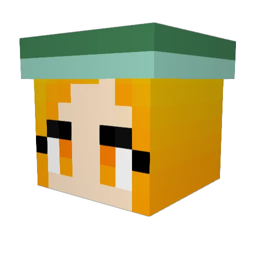 Hattyo Minecraft avatar head, 3D render
