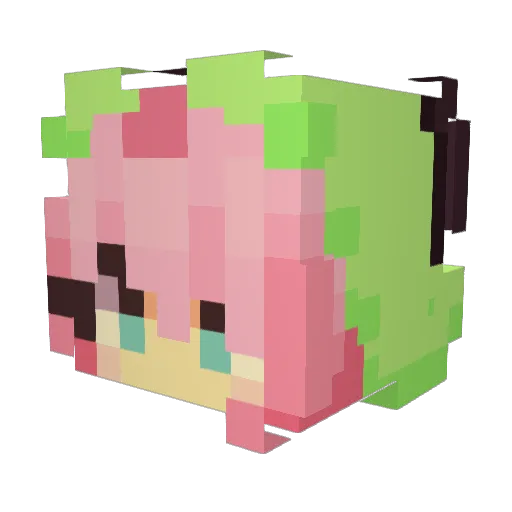 Hatzilu Minecraft avatar head, 3D render