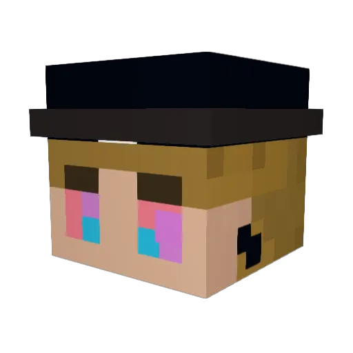 HauntU_peep Minecraft avatar head, 3D render