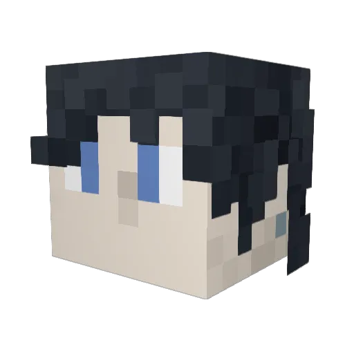 HauruI Minecraft avatar head, 3D render