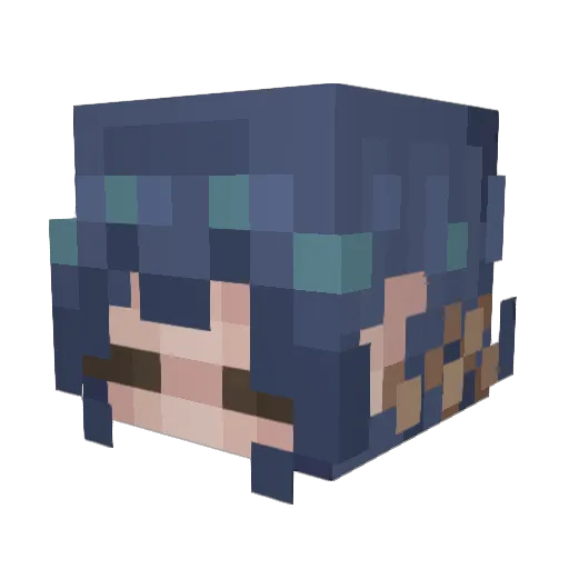 HauruXD Minecraft avatar head, 3D render