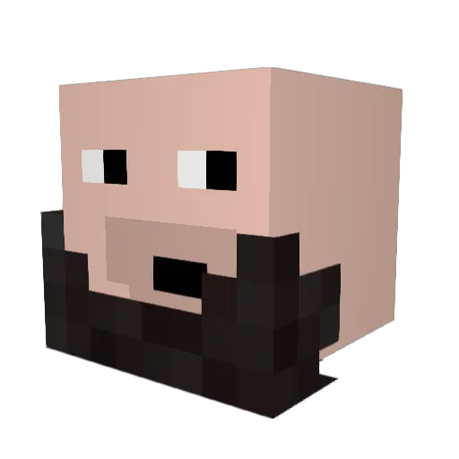 Haussiii Minecraft avatar head, 3D render