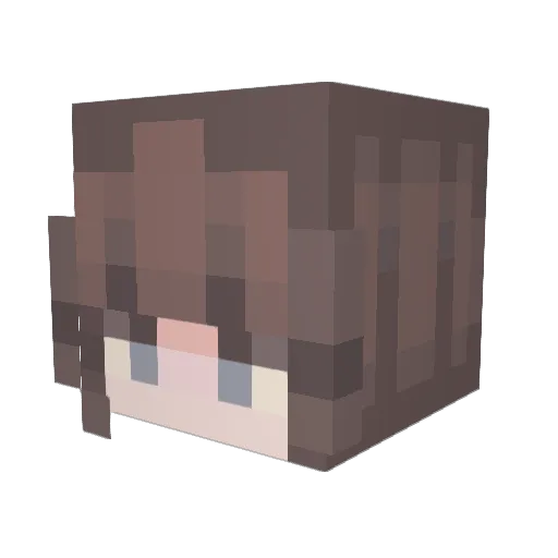 Hautury Minecraft avatar head, 3D render