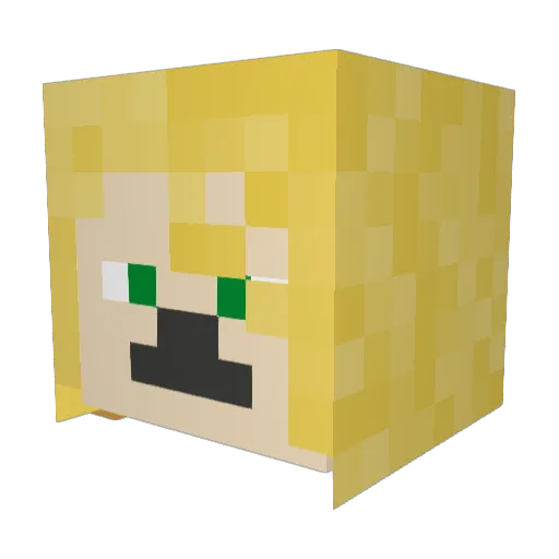 Hav6k Minecraft avatar head, 3D render