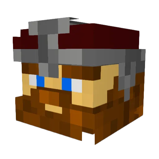 HawKx Minecraft avatar head, 3D render