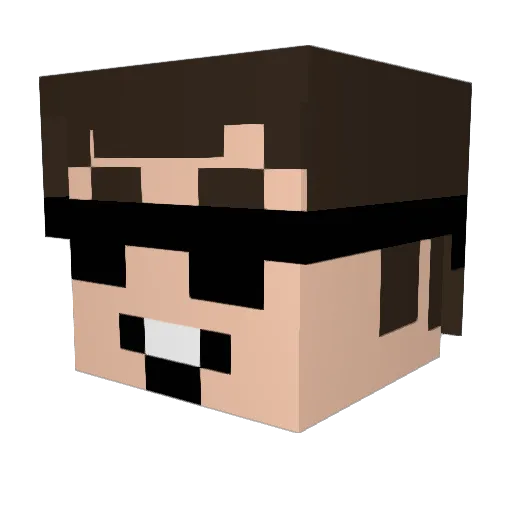 HawaiianDude Minecraft avatar head, 3D render
