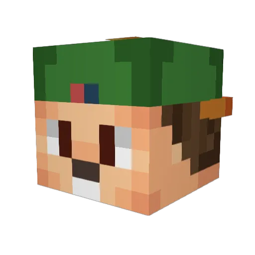 Hawiwi69 Minecraft avatar head, 3D render