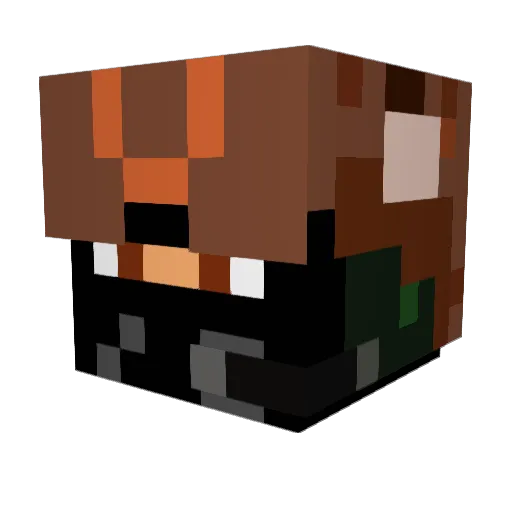 HawkHunt Minecraft avatar head, 3D render