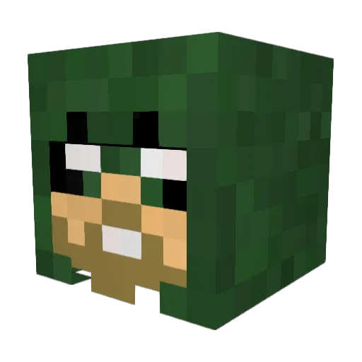 HawkManBlue Minecraft avatar head, 3D render
