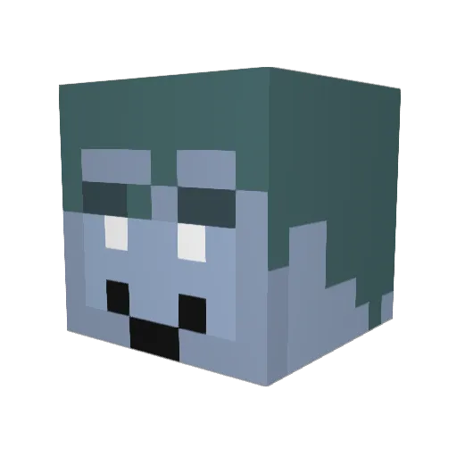 HawkeyeCam Minecraft avatar head, 3D render