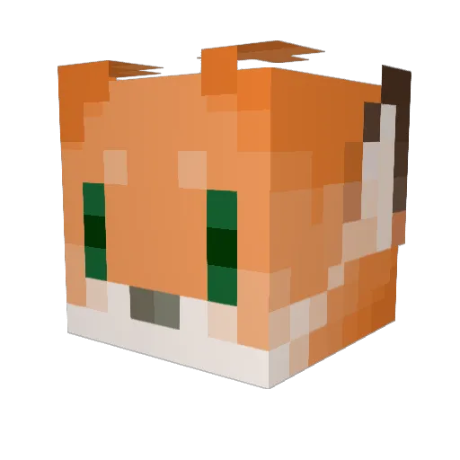 HawkleyFox Minecraft avatar head, 3D render
