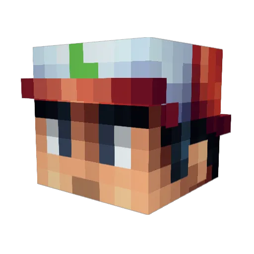 Hawsen Minecraft avatar head, 3D render