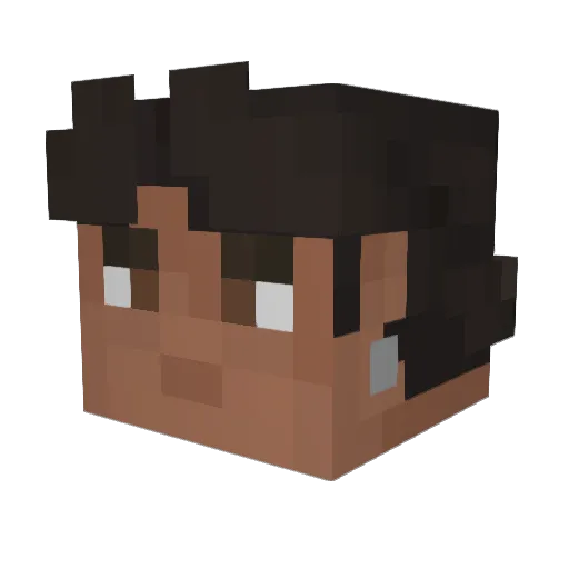 Hawzu Minecraft avatar head, 3D render
